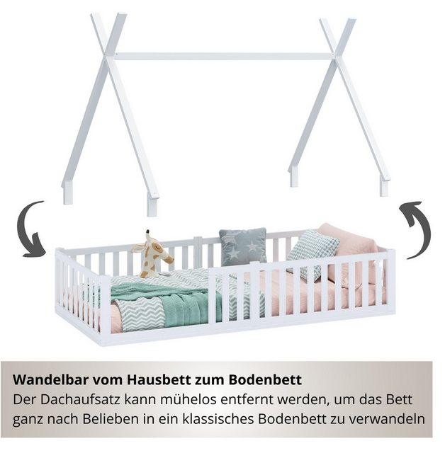 Alavya Home® Kinderbett Bodenbett SKY SET aus Buche – FSC® 100%, Deko & Mat günstig online kaufen