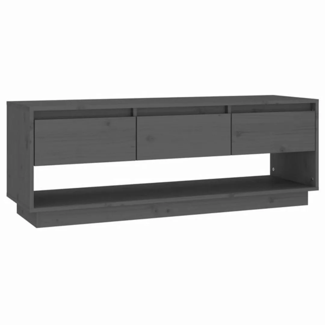 furnicato TV-Schrank Grau 110,5x34x40 cm Massivholz Kiefer (1-St) günstig online kaufen