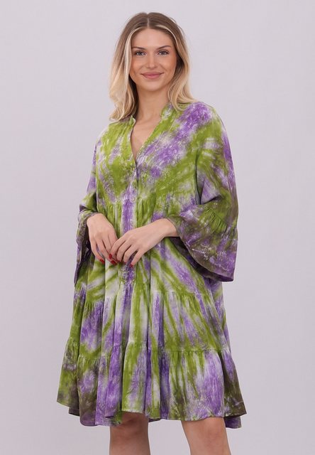 YC Fashion & Style Tunikakleid "Batik-Tunika aus kühlender Viskose" Boho günstig online kaufen