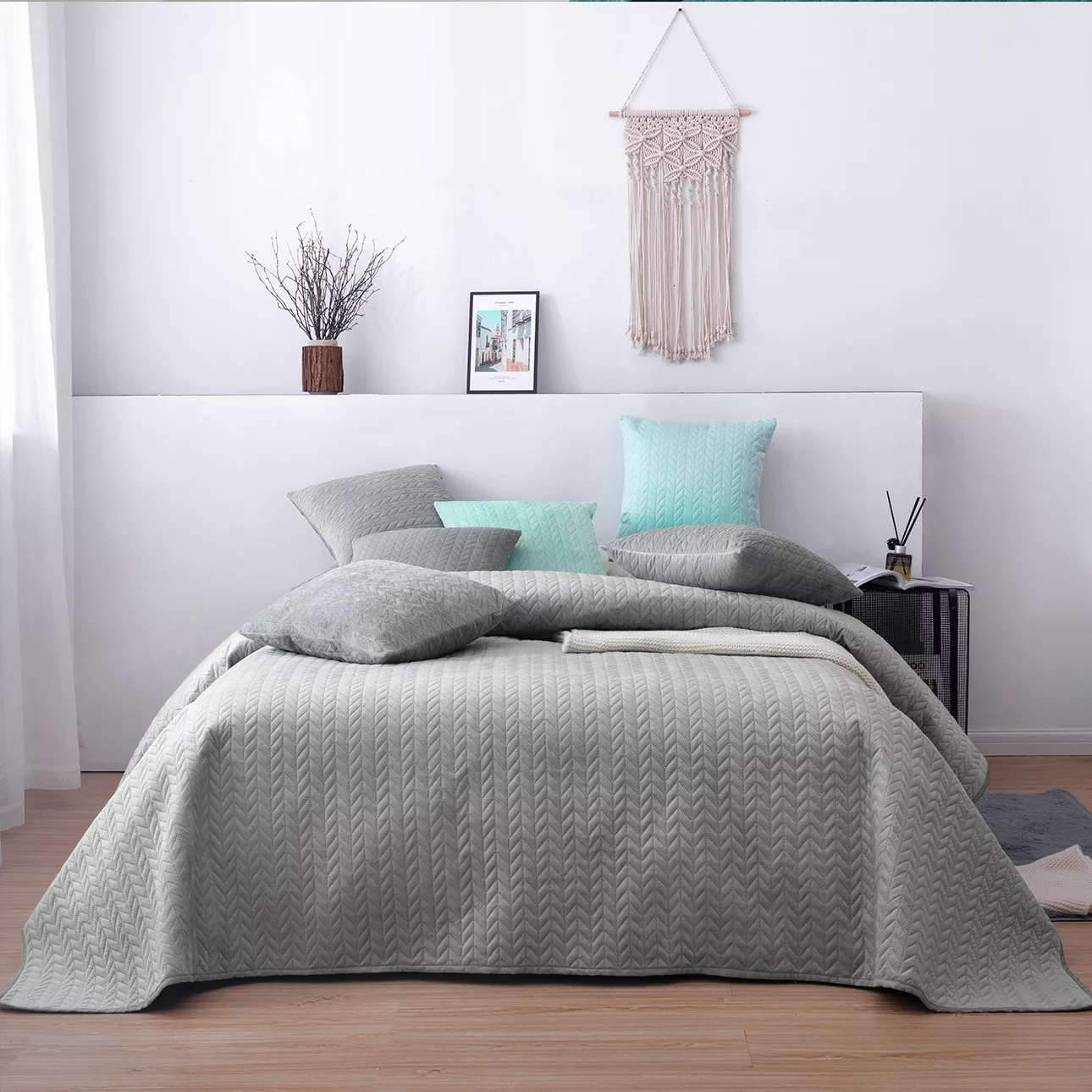 Tagesdecke Silky Chic 220x240 cm grey, 220 x 240 cm günstig online kaufen