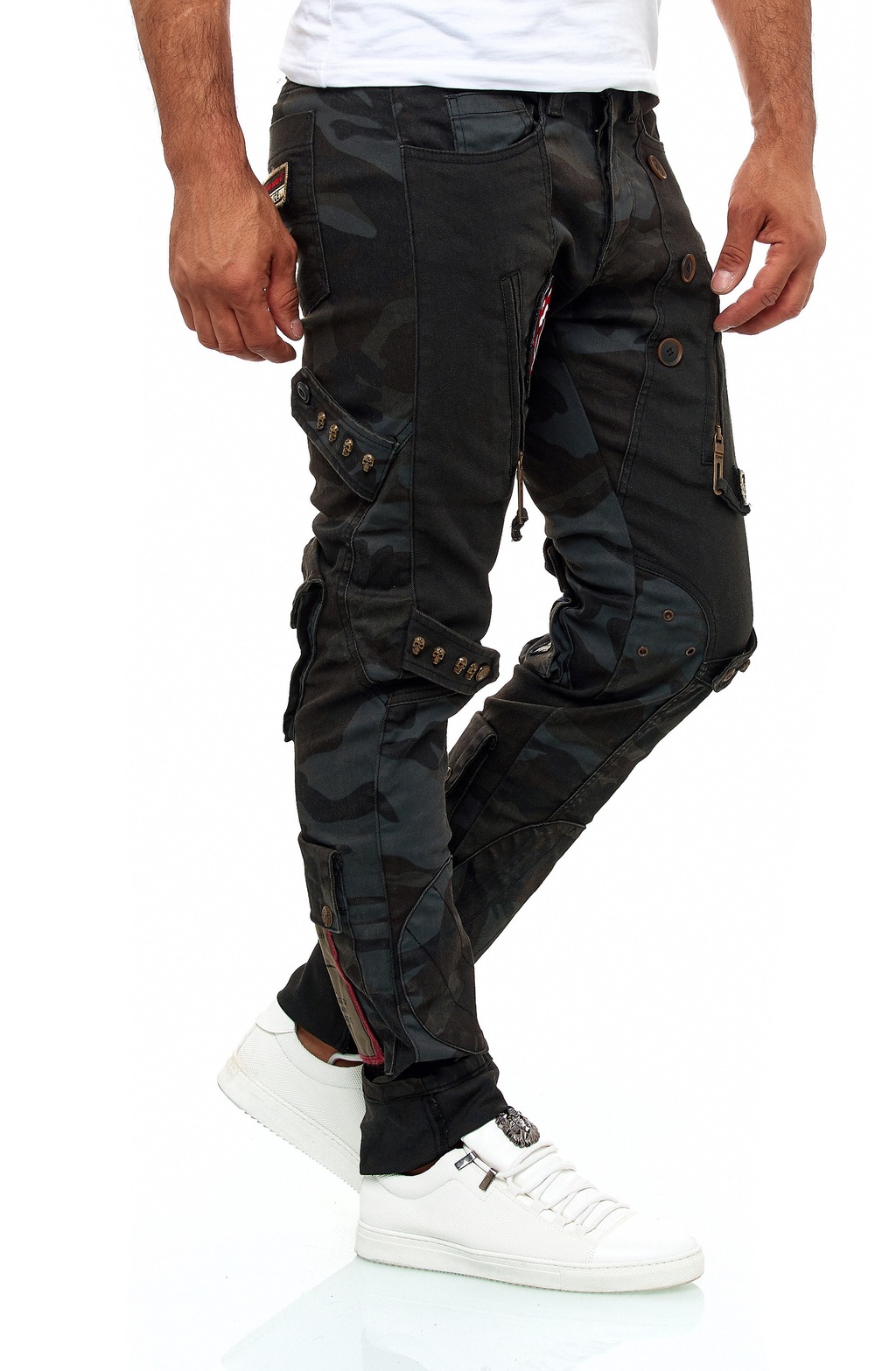 KINGZ Bequeme Jeans, im stylischen Military-Look günstig online kaufen