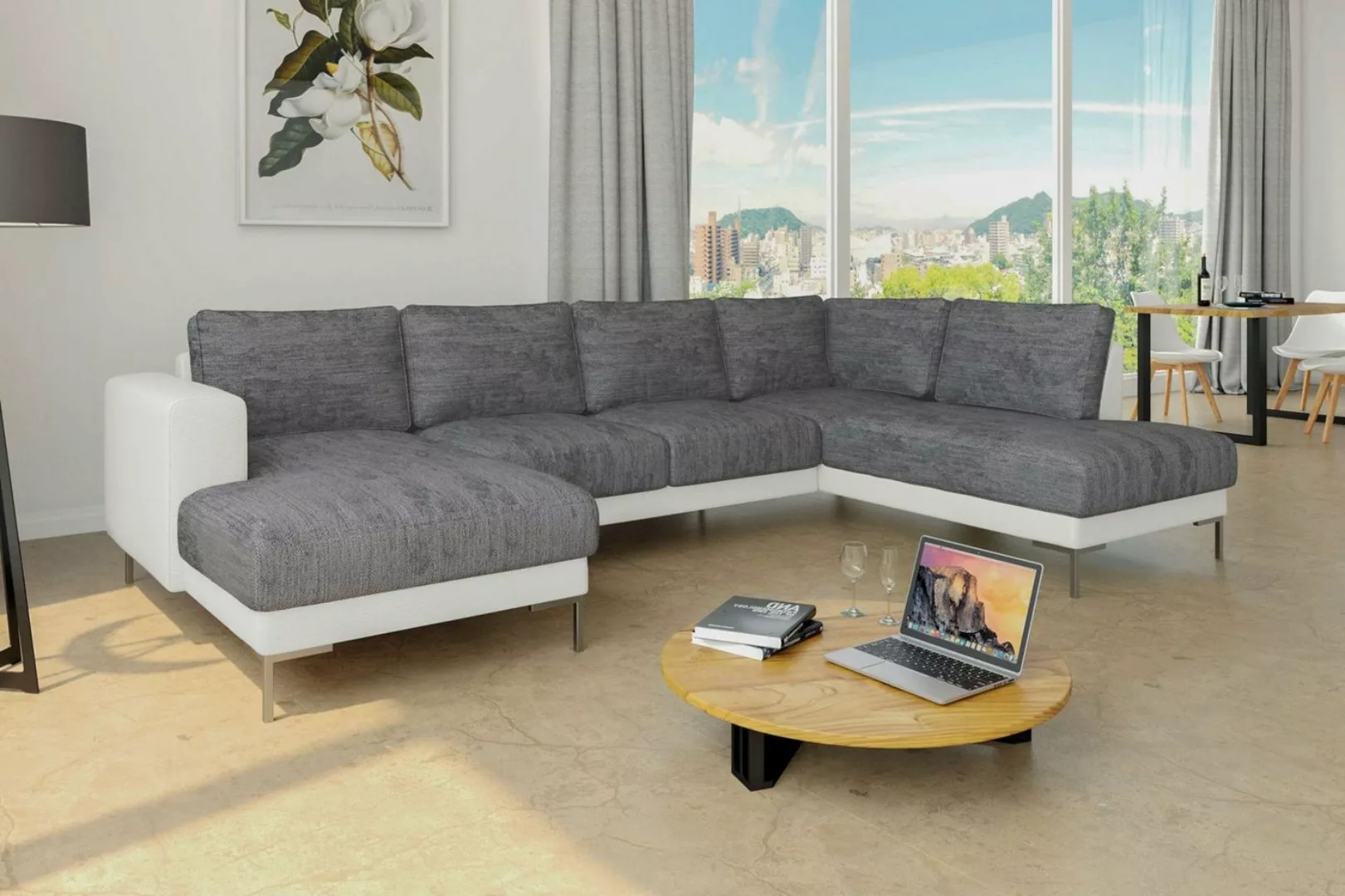 99rooms Wohnlandschaft Santini, Sofa, U-Form, Ottomane links oder rechts be günstig online kaufen