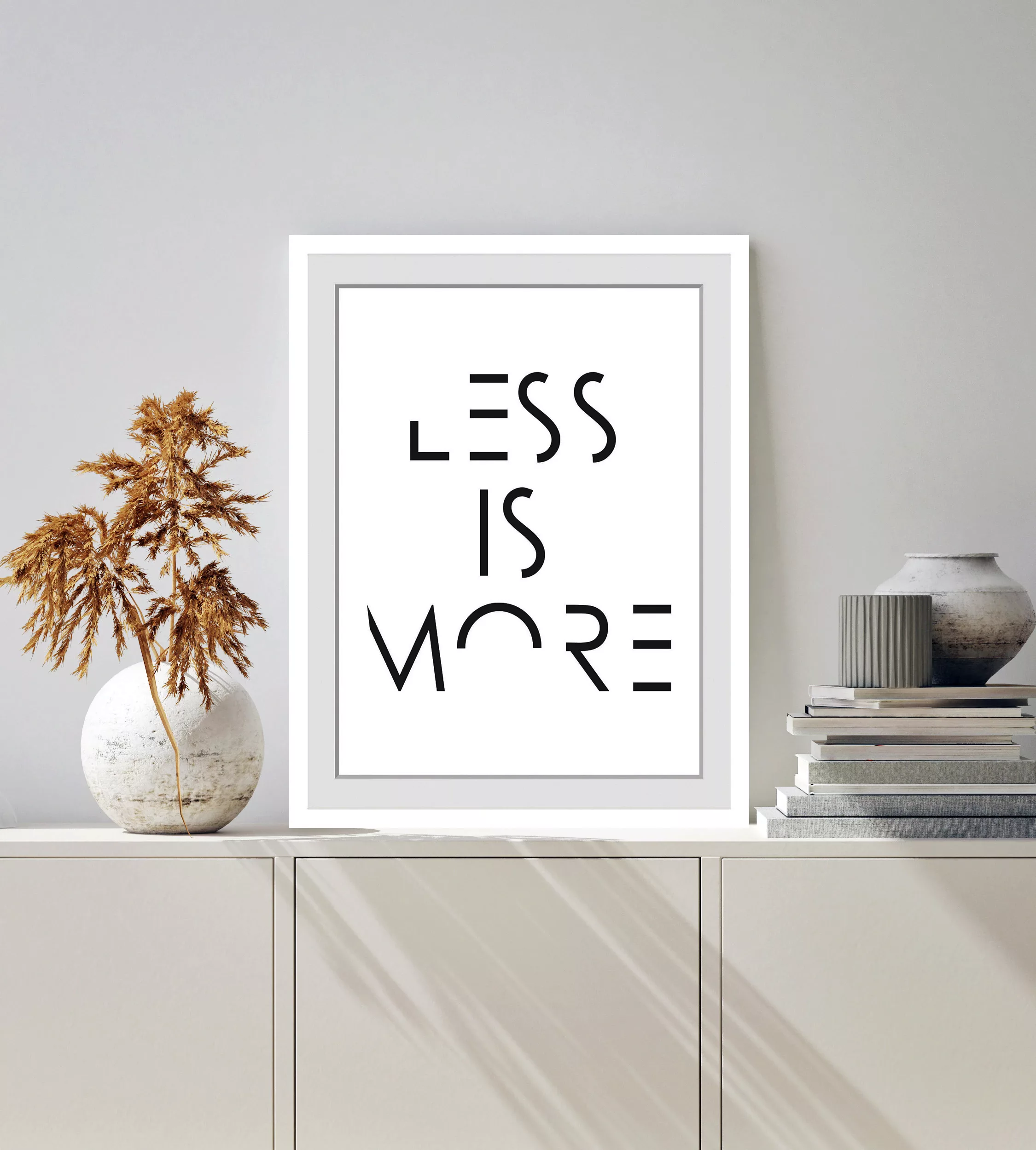 queence Bild "LESS IS MORE", Buchstaben, Schriftzug, gerahmt günstig online kaufen