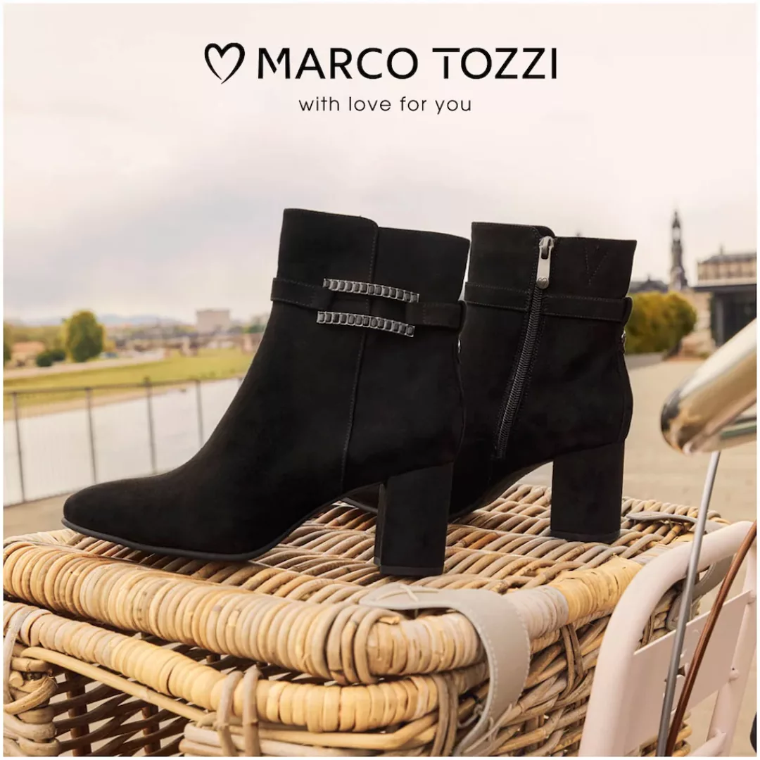 MARCO TOZZI Stiefelette, Blockabsatz, Ankleboots mit modischem Zierriegel u günstig online kaufen