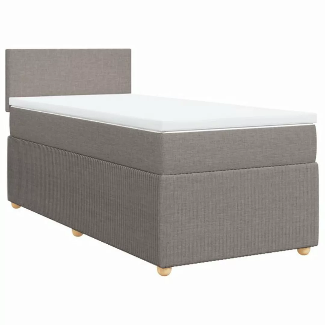 vidaXL Bett Boxspringbett mit Matratze Taupe 80x200 cm Stoff günstig online kaufen