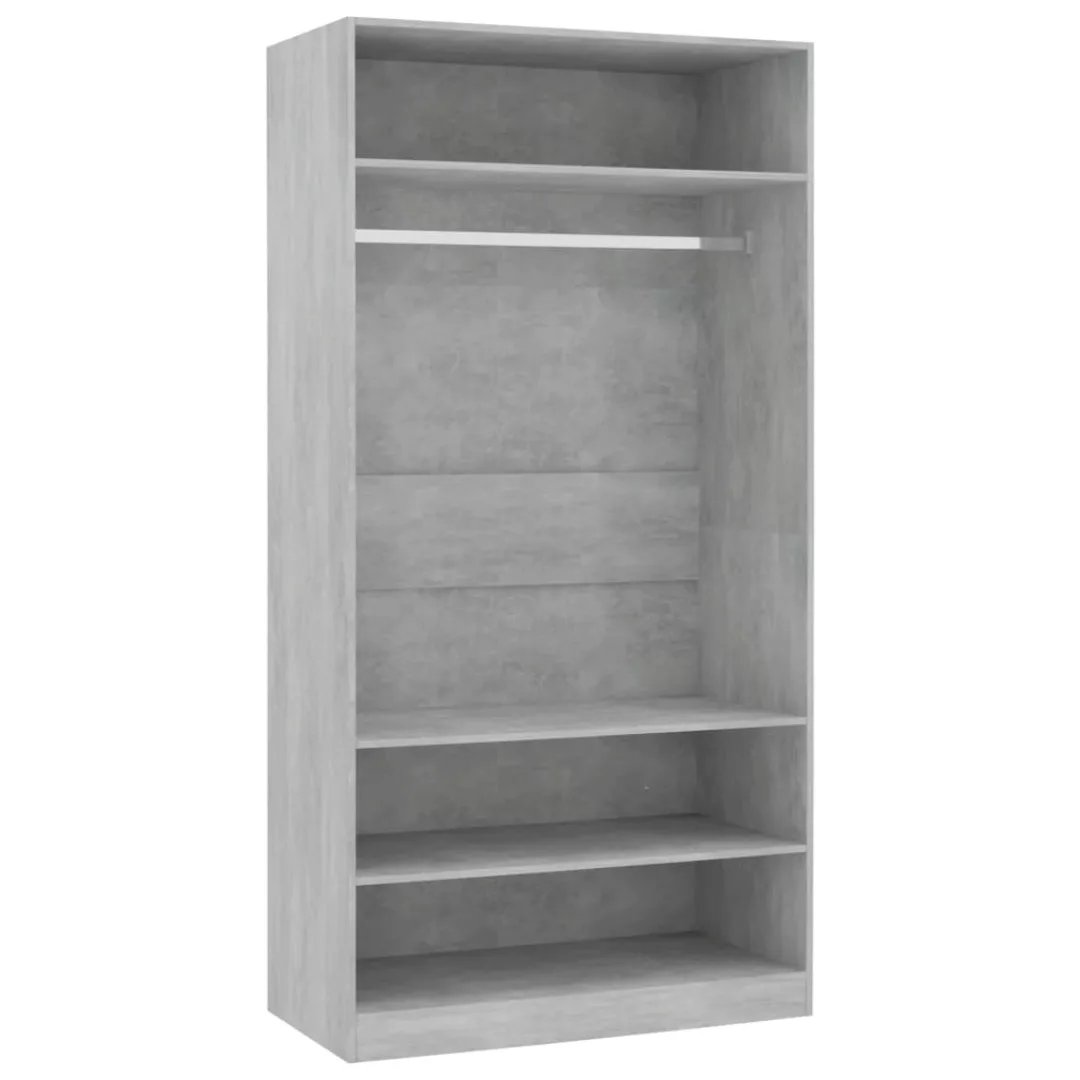 vidaXL Kleiderschrank Kleiderschrank Betongrau 10050200 cm Spanplatte günstig online kaufen