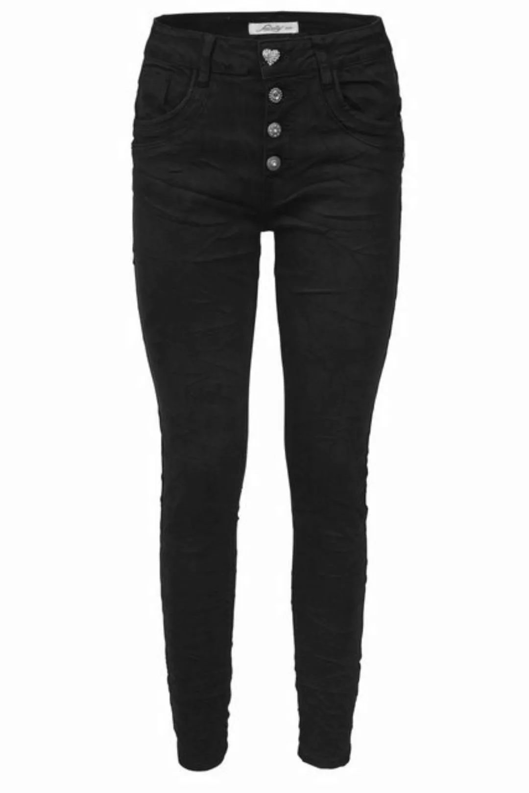 Jewelly Regular-fit-Jeans Stretch Jeans Five-Pocket im Crash-Look günstig online kaufen