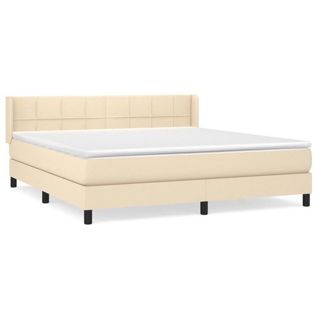 vidaXL Boxspringbett Boxspringbett mit Matratze Creme 160x200 cm Stoff Bett günstig online kaufen