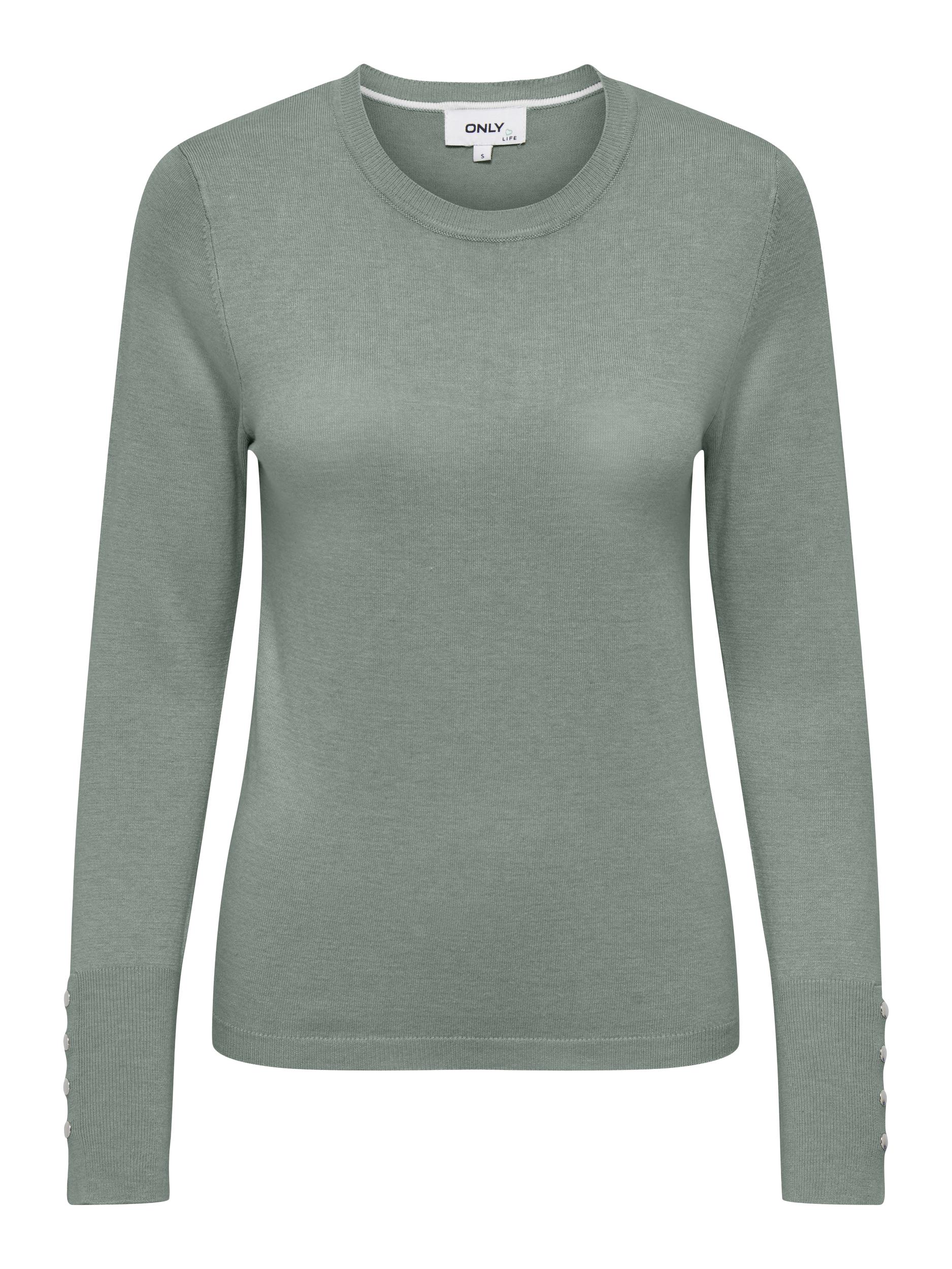 ONLY Rundhalspullover "ONLJULIE LIFE LS BUTTON O-NECK CC KNT" günstig online kaufen