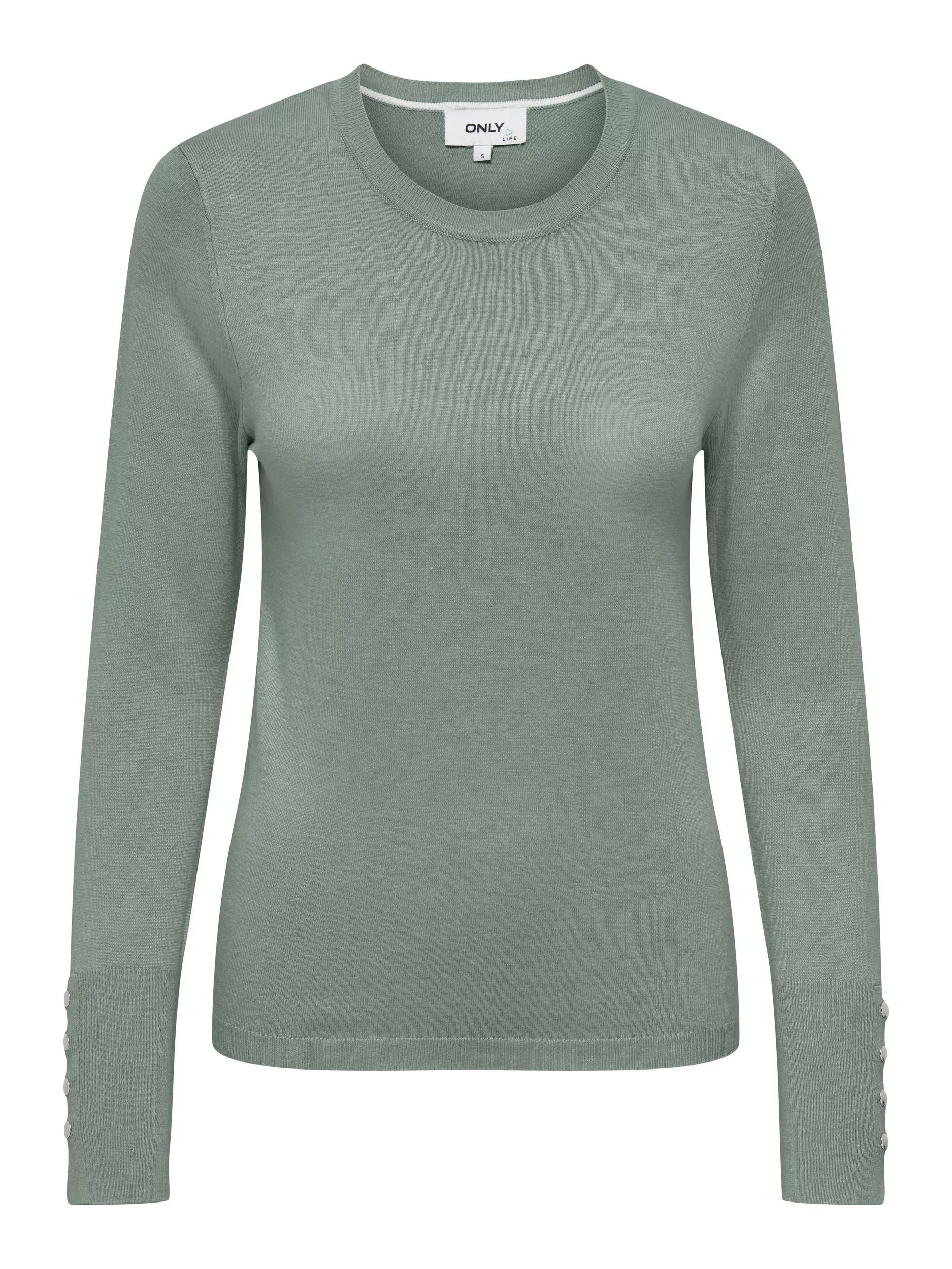 ONLY Rundhalspullover "ONLJULIE LIFE LS BUTTON O-NECK CC KNT" günstig online kaufen