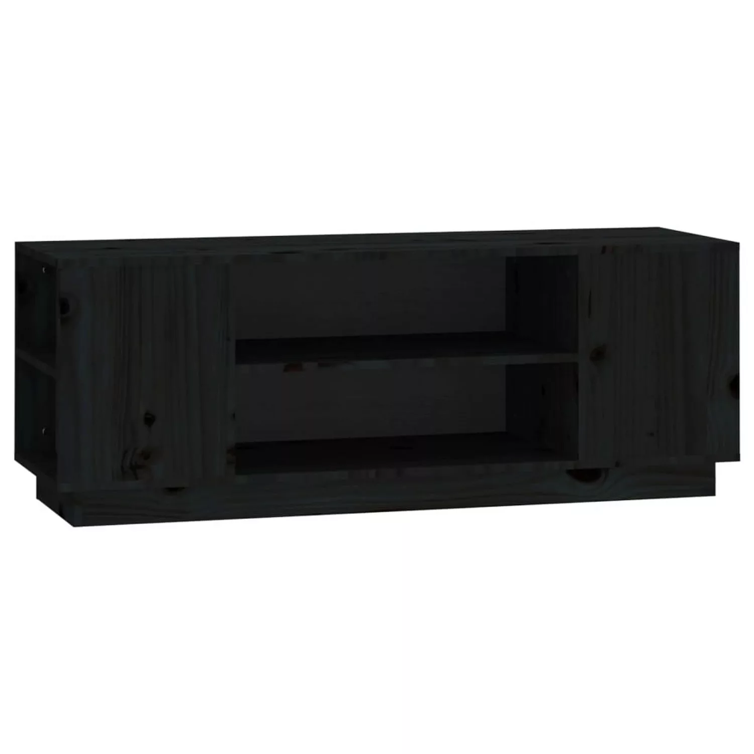 Vidaxl Tv-schrank Schwarz 110x35x40,5 Cm Massivholz Kiefer günstig online kaufen