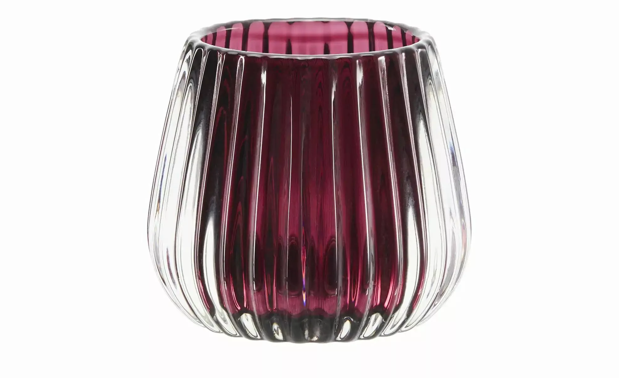 HOME STORY Teelichthalter ¦ rot ¦ Glas  ¦ Maße (cm): H: 7,5  Ø: 8 Accessoir günstig online kaufen