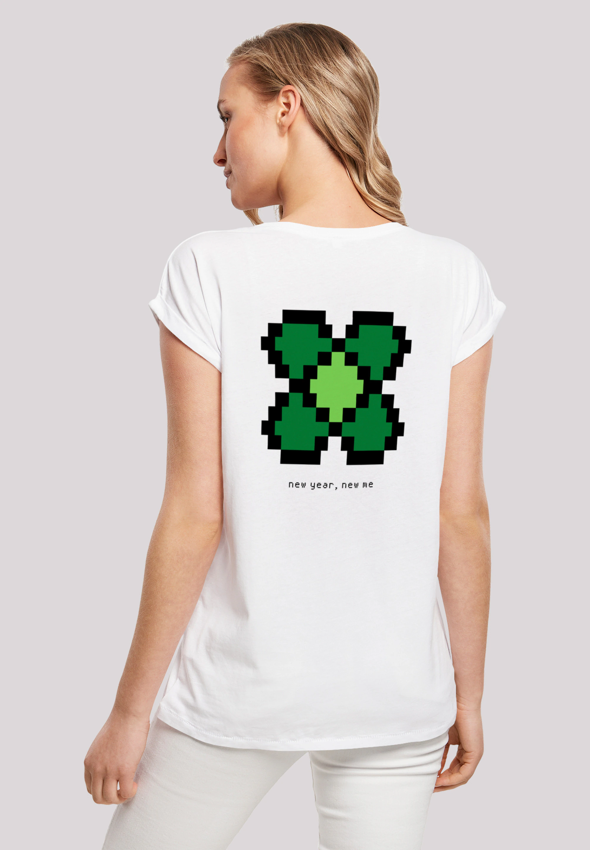 F4NT4STIC T-Shirt "Silvester Happy New Year Pixel Kleeblatt", Print günstig online kaufen