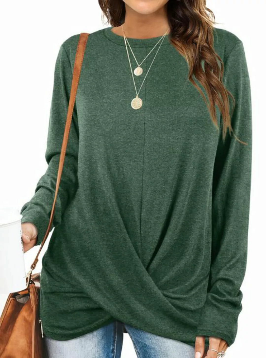 ZWY Hoodie Sweatshirt Damen Oversize Langarm Pullover Damen Rundhals Aussch günstig online kaufen