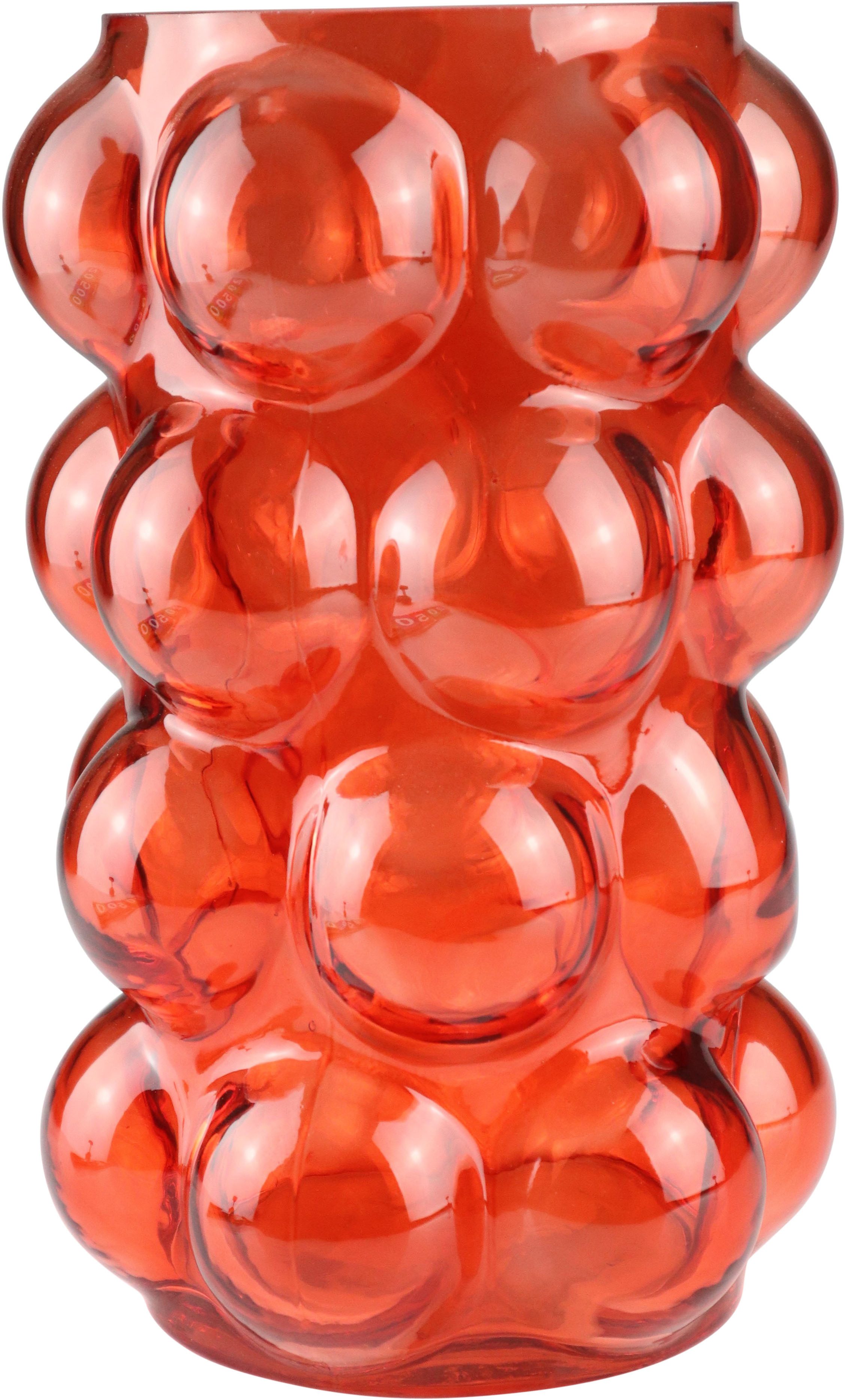 AM Design Dekovase Orangefarbene, bauchige Glasvase, günstig online kaufen