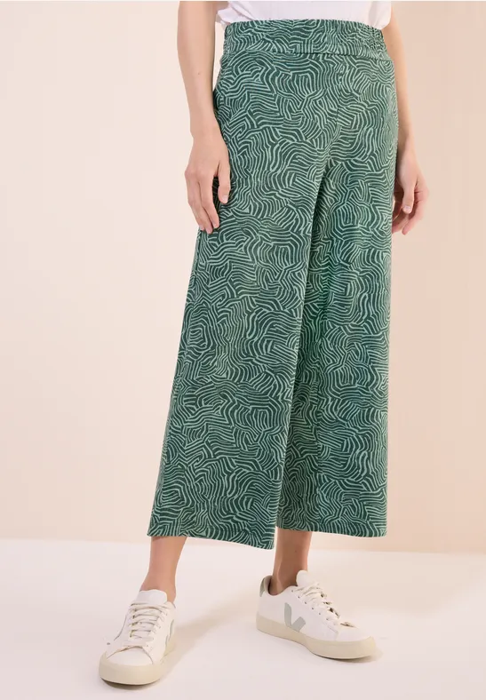 Gemusterte Wide Leg Hose günstig online kaufen