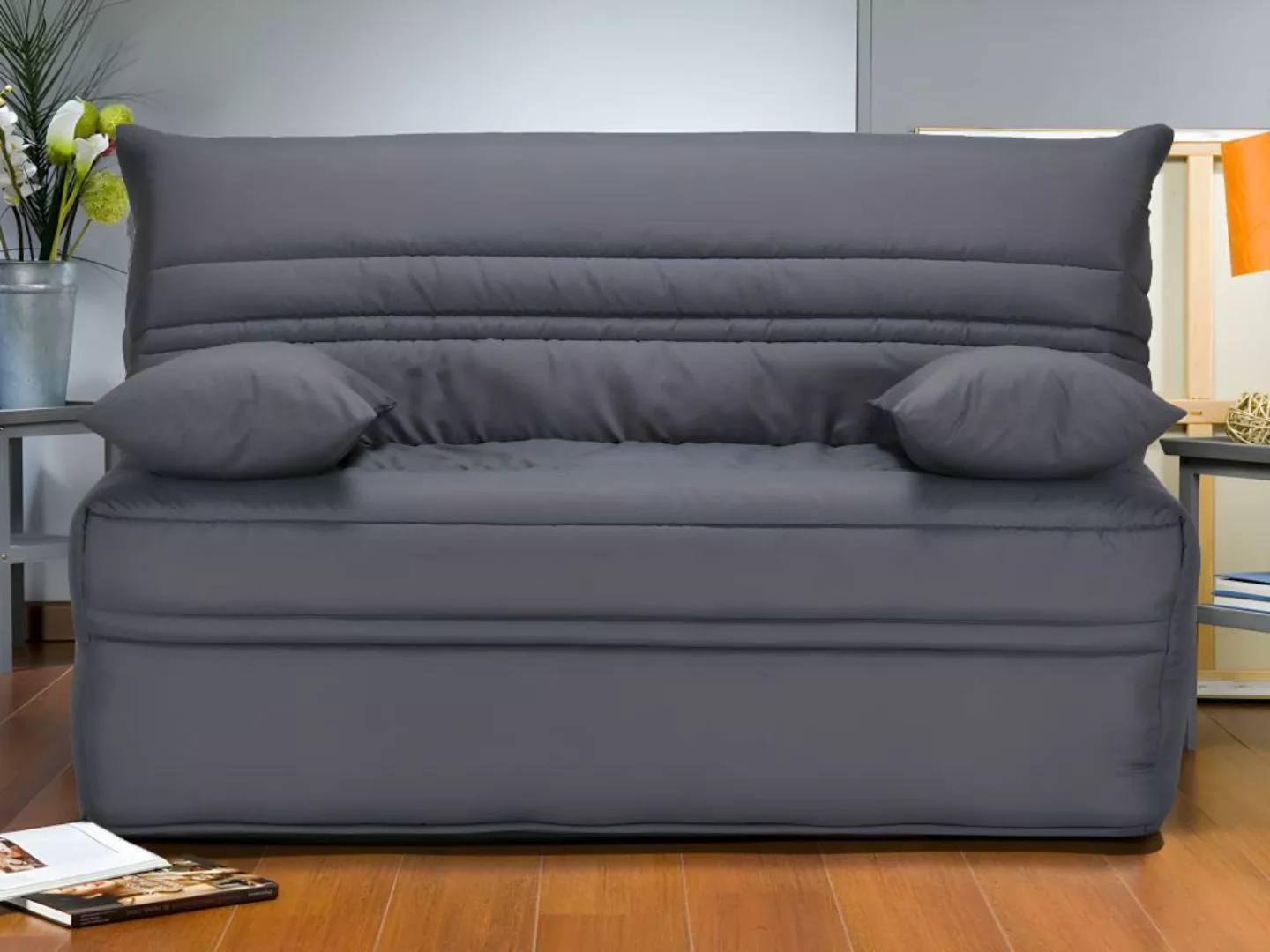 Schlafsofa Klappsofa - Schließhilfe - Baumwolle - 140 x 190 cm - Grau - CAN günstig online kaufen