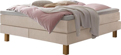 HASENA Boxspringbett "Isoba", inkl. Topper, Füsse aus massiver Eiche günstig online kaufen