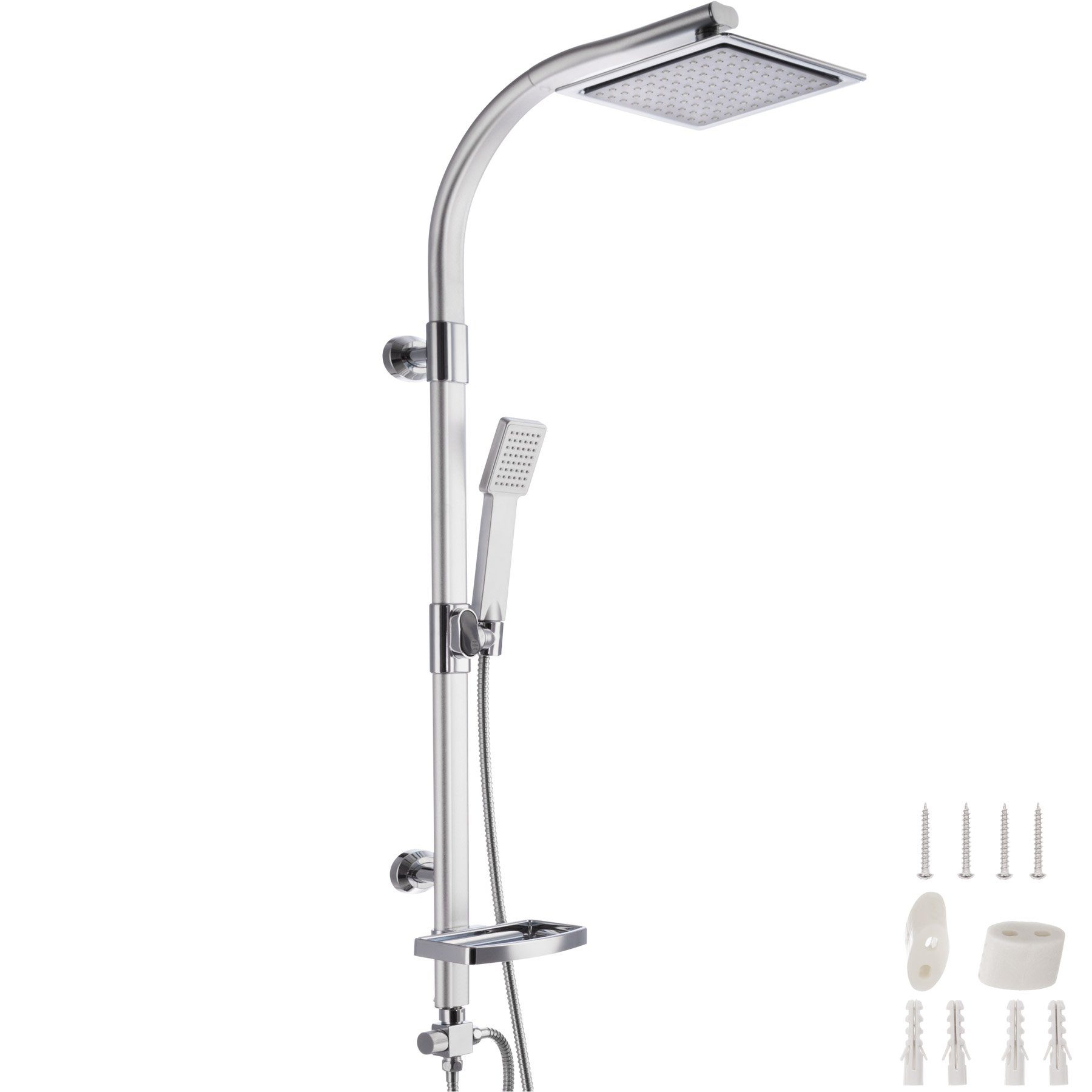 tectake Duscharmatur Regenduschsystem Chrom-Optik günstig online kaufen