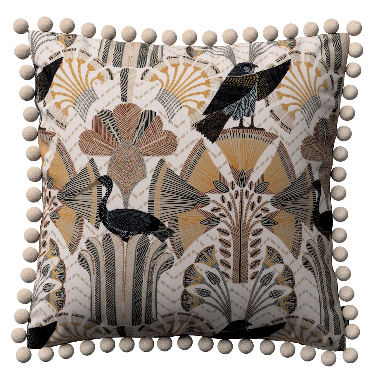 Kissenhülle Wera mit Bommeln, beige-braun, 45 x 45 cm, Eden (144-25) günstig online kaufen