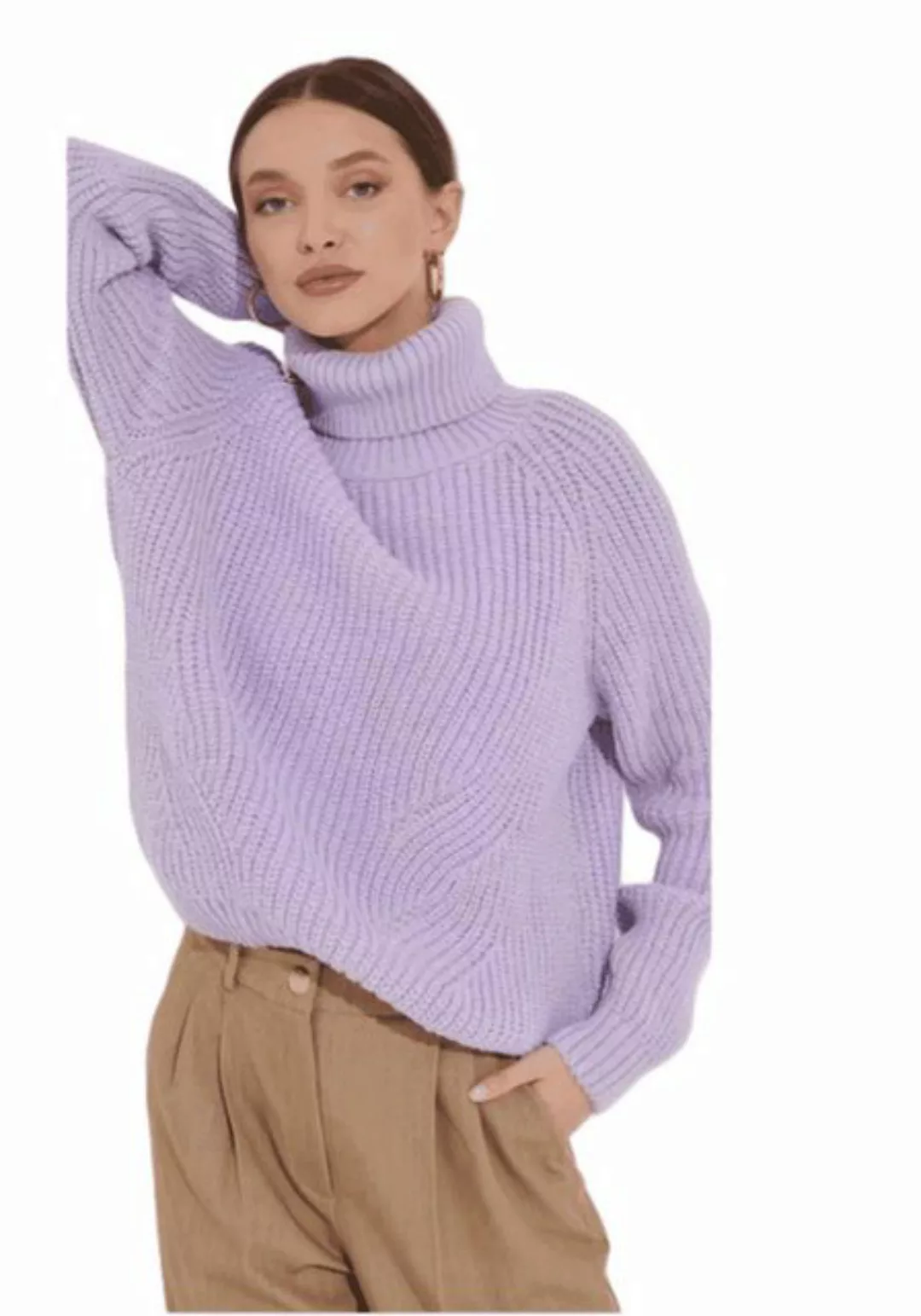 Nebelmeer Strickpullover Rollkragen Pullover Damen Strick Lockerer Verdickt günstig online kaufen