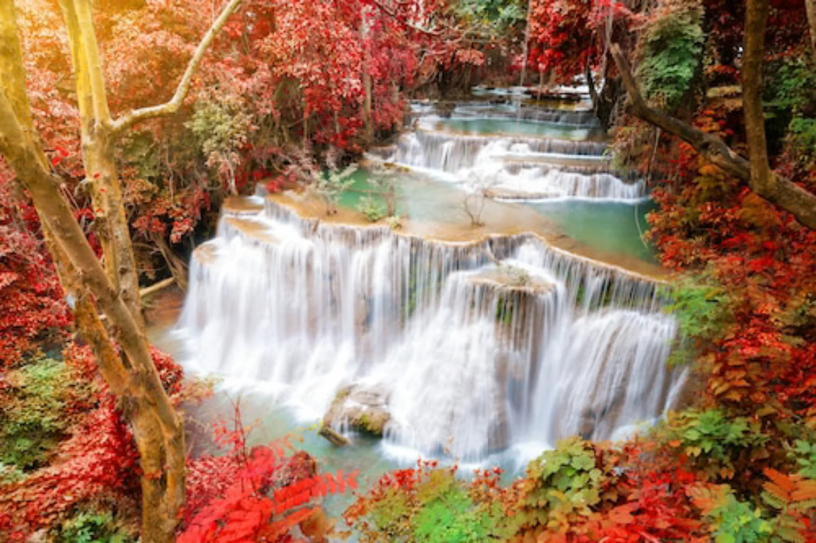 Papermoon Fototapete »Huay Mae Kamin Autumn Waterfall« günstig online kaufen