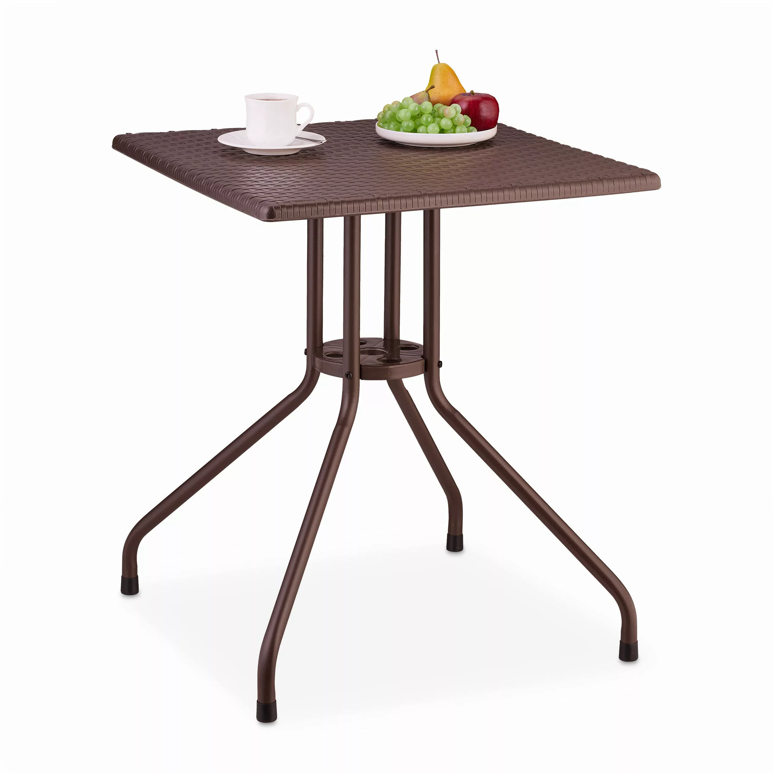 relaxdays Gartentisch in brauner Rattan Optik günstig online kaufen