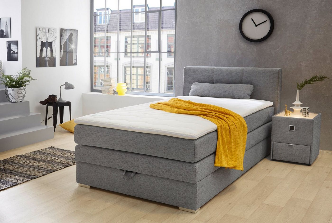 Jockenhöfer Gruppe Boxspringbett "Eve", mit Bettkasten, Topper und Zierkiss günstig online kaufen