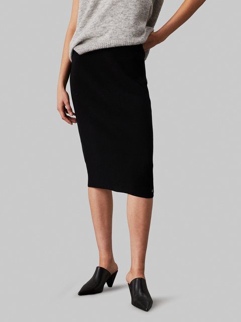 Calvin Klein Jeans Jerseyrock "WOVEN LABEL SWEATER SKIRT", mit Logopatch günstig online kaufen