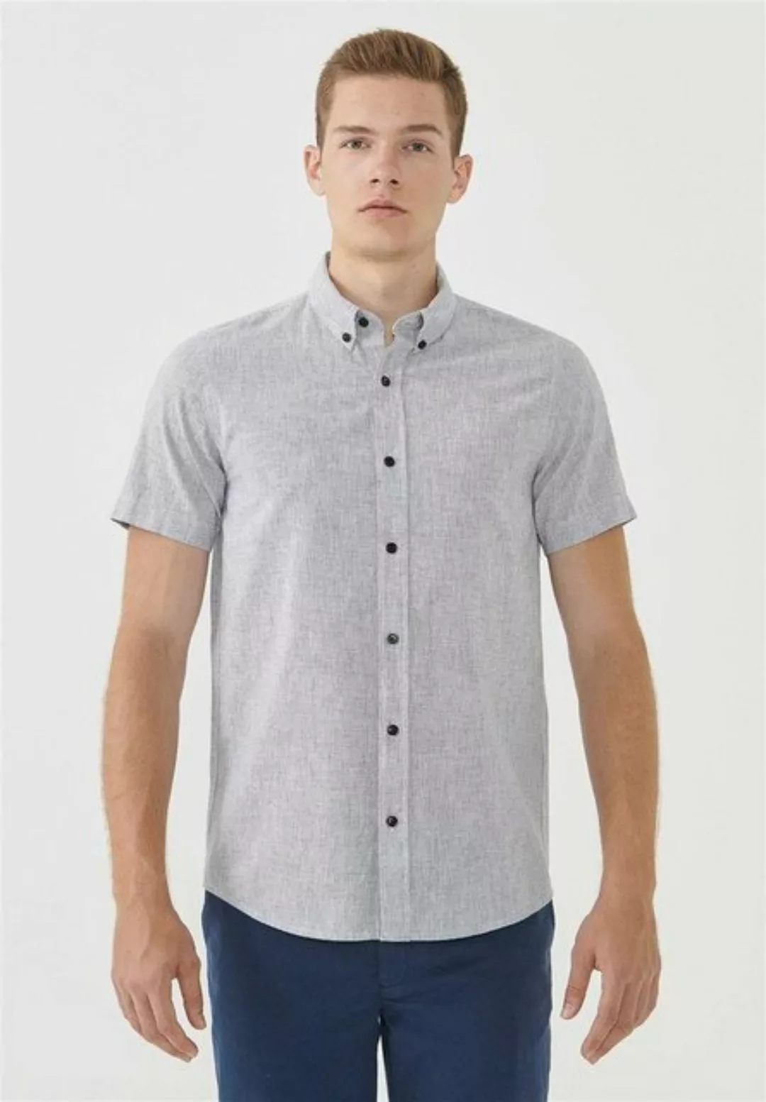 Kurzarm-hemd Aus Leinengemisch günstig online kaufen