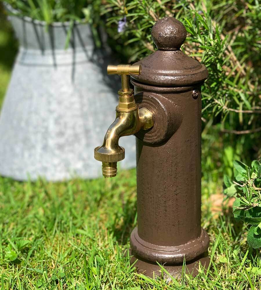 Wasserzapfsäule Wasserzapfstelle für Garten Standbrunnen Antik-Stil Braun 2 günstig online kaufen