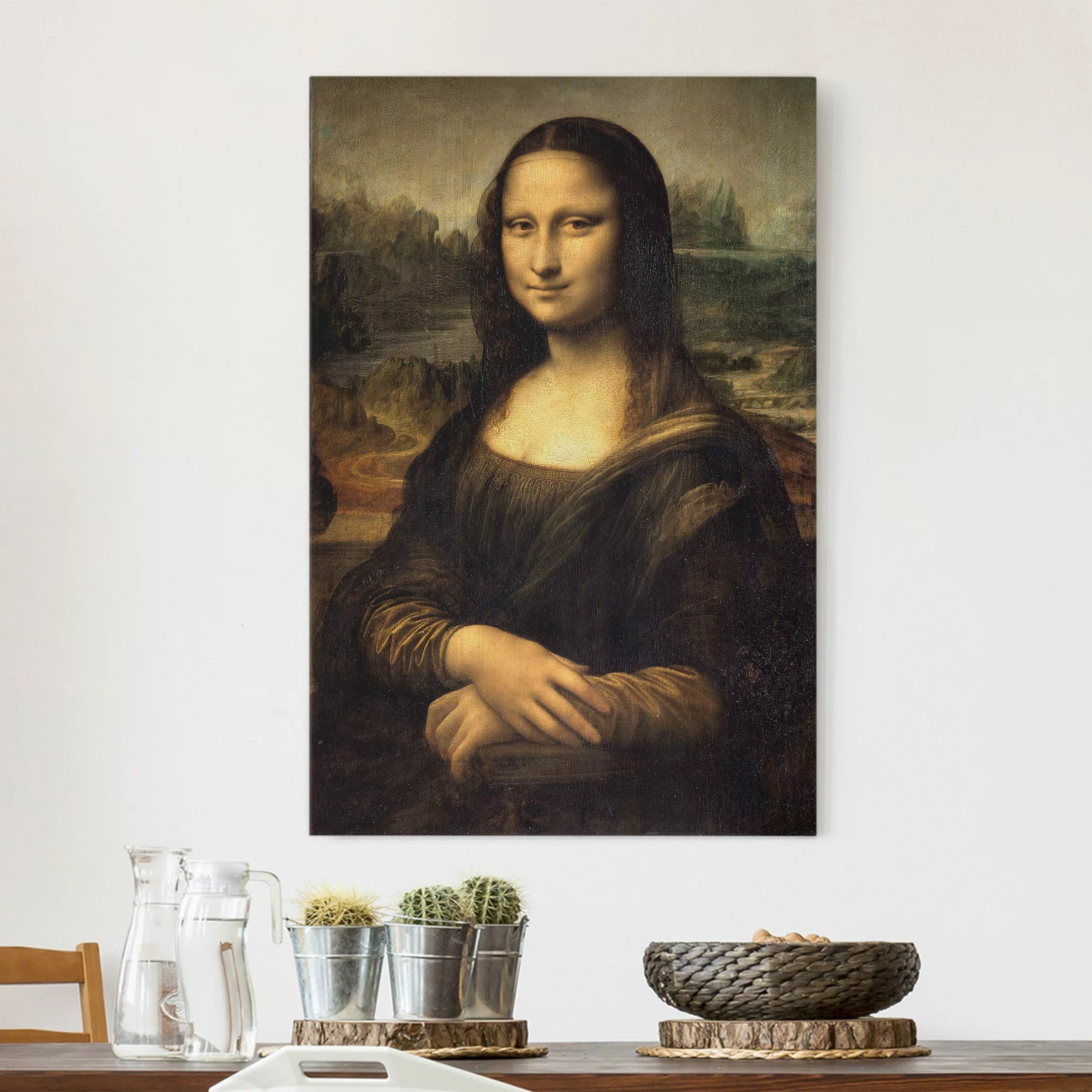 Leinwandbild Kunstdruck - Hochformat Leonardo da Vinci - Mona Lisa günstig online kaufen