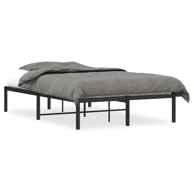 vidaXL Bettgestell Bettgestell Metall Schwarz 120x190 cm Bett Bettgestell günstig online kaufen