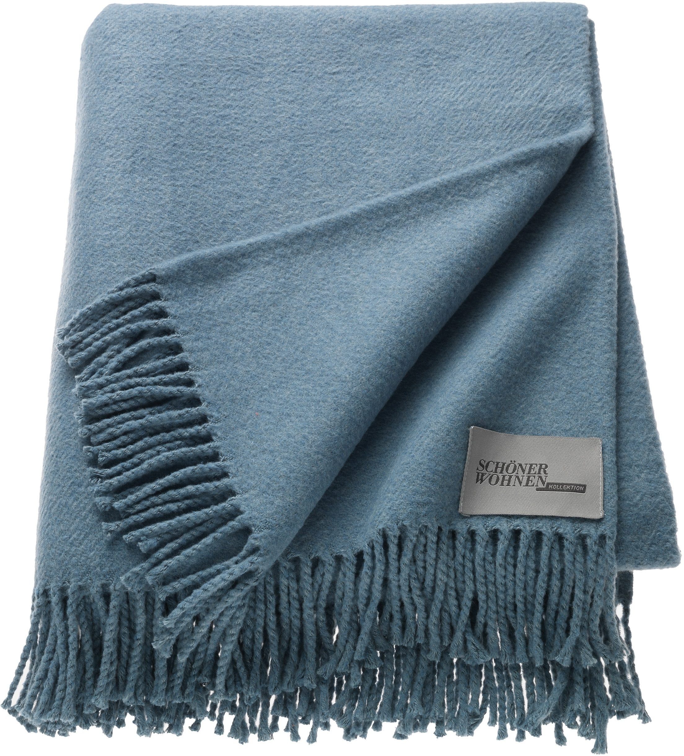 SCHÖNER WOHNEN Kollektion Wohndecke   ¦ blau ¦ Baumwollmischgewebe ¦ Maße ( günstig online kaufen