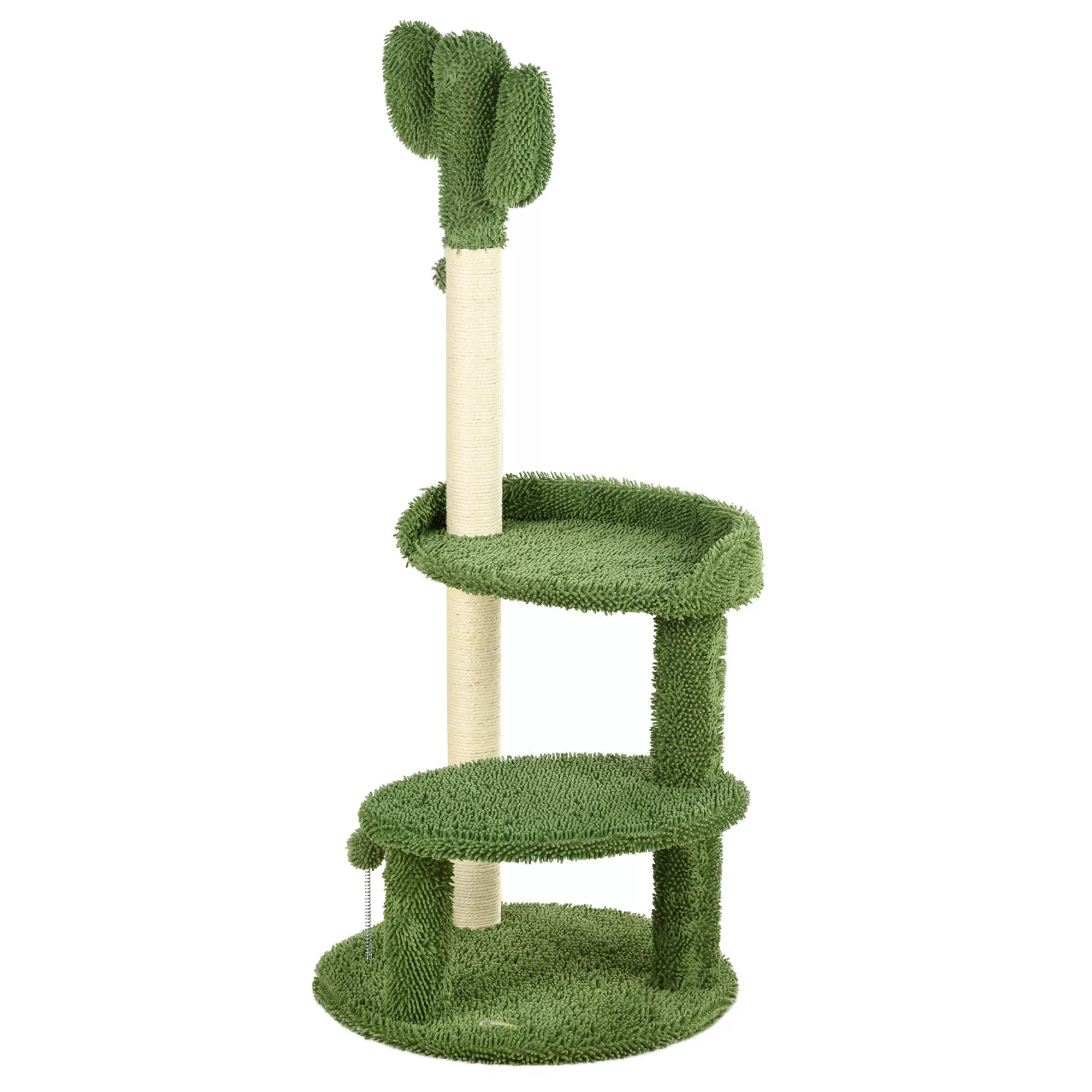 PawHut Kratzbaum 111 cm Katzenkratzbaum mit 2 Etagen, Spielball Katzenbaum, günstig online kaufen