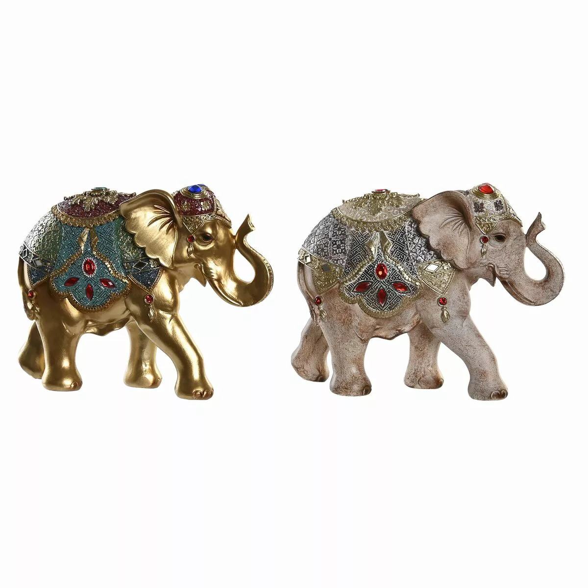 Deko-figur Dkd Home Decor Elefant Beige Golden Harz Kolonial (24 X 9 X 19 C günstig online kaufen