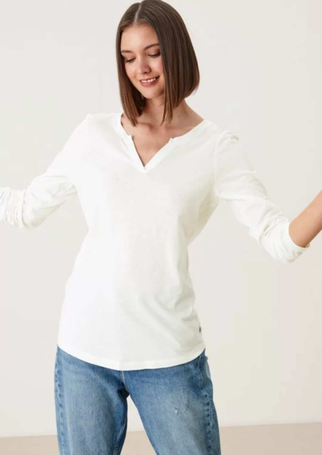 QS Langarmshirt Langarmshirt im cleanen Look günstig online kaufen