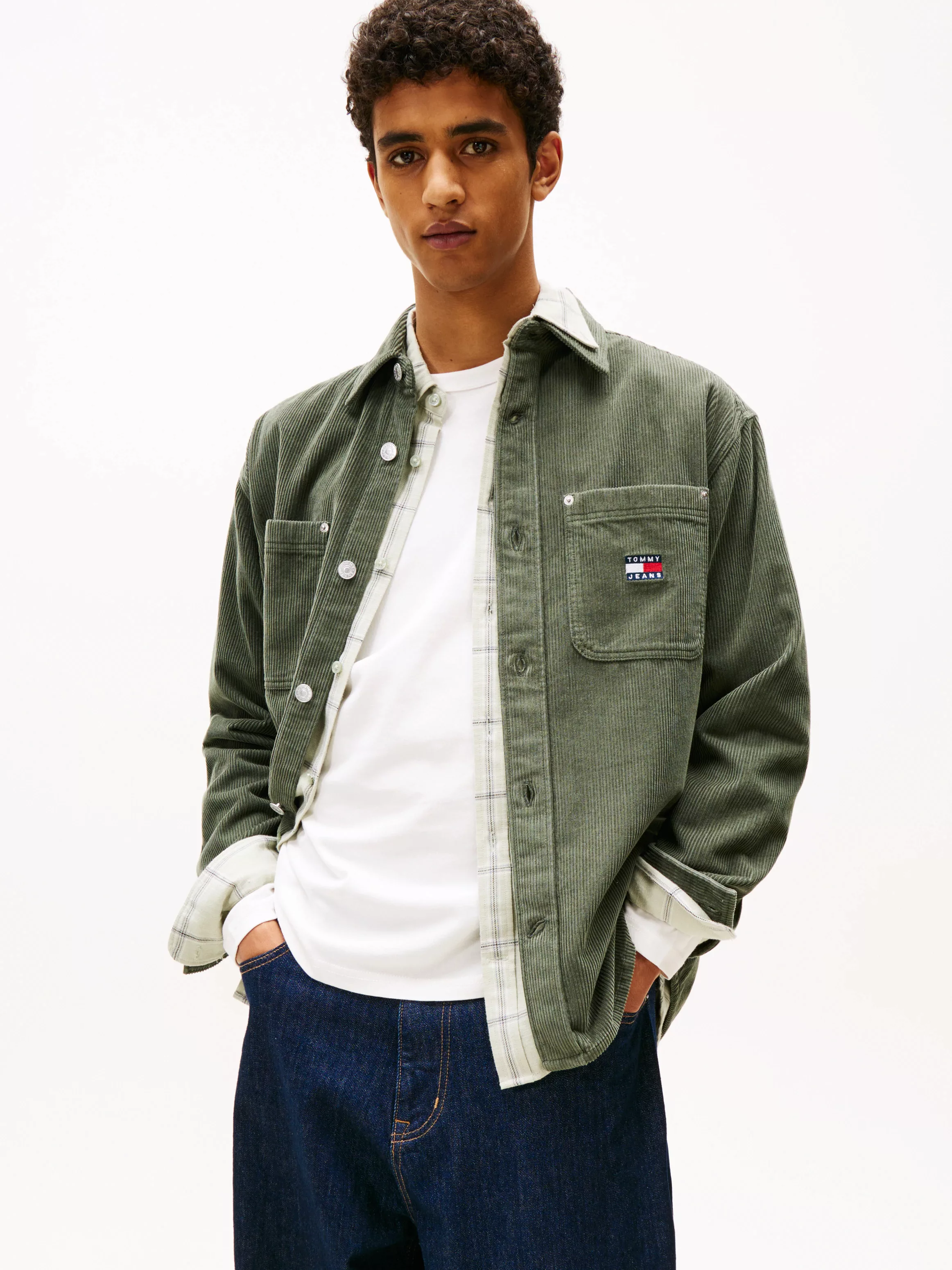 Tommy Jeans Langarmhemd "WASHED CORD SHIRT", Relaxed fit mit Rundhalsaussch günstig online kaufen