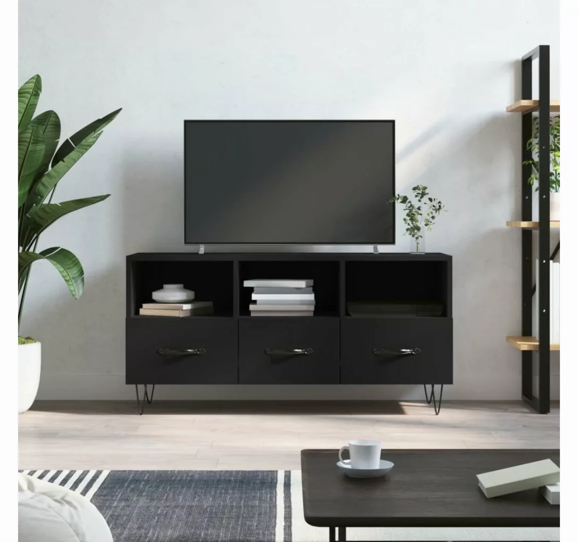 furnicato TV-Schrank Schwarz 102x36x50 cm Holzwerkstoff günstig online kaufen