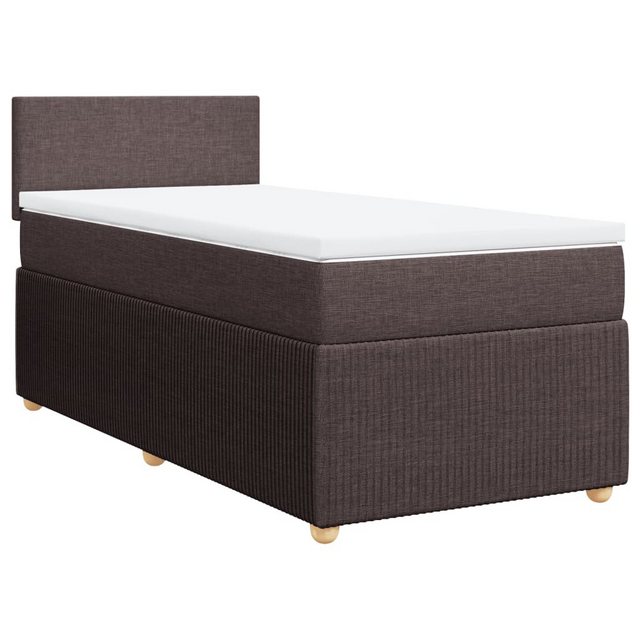 vidaXL Boxspringbett, Boxspringbett mit Matratze Dunkelbraun 90x190 cm Stof günstig online kaufen