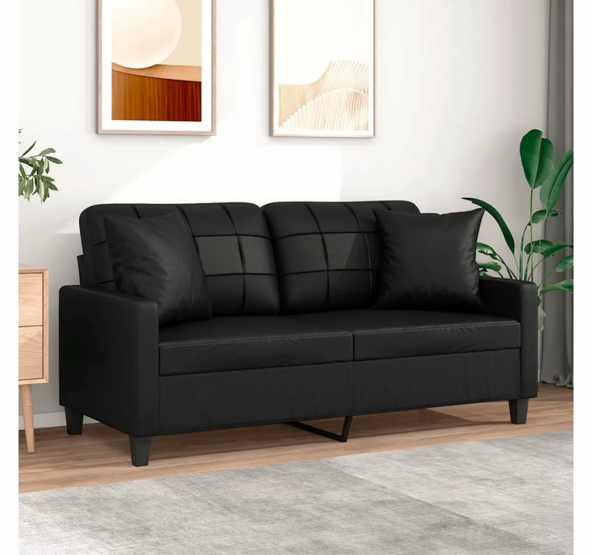 vidaXL Sofa Sofa Kunstleder mit Zierkissen, 140 cm günstig online kaufen