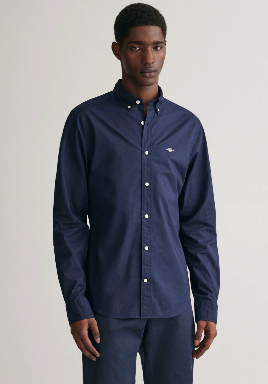 Gant Langarmhemd Slim Fit Popeline Hemd leichte Baumwolle strapazierfähig p günstig online kaufen