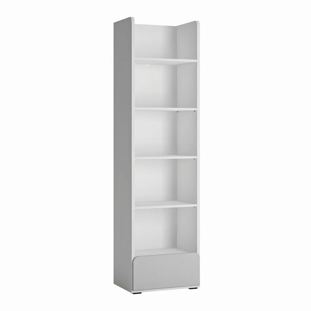 Lomadox Regal FLINT-129, weiß, grau, Bücherregal, günstig online kaufen