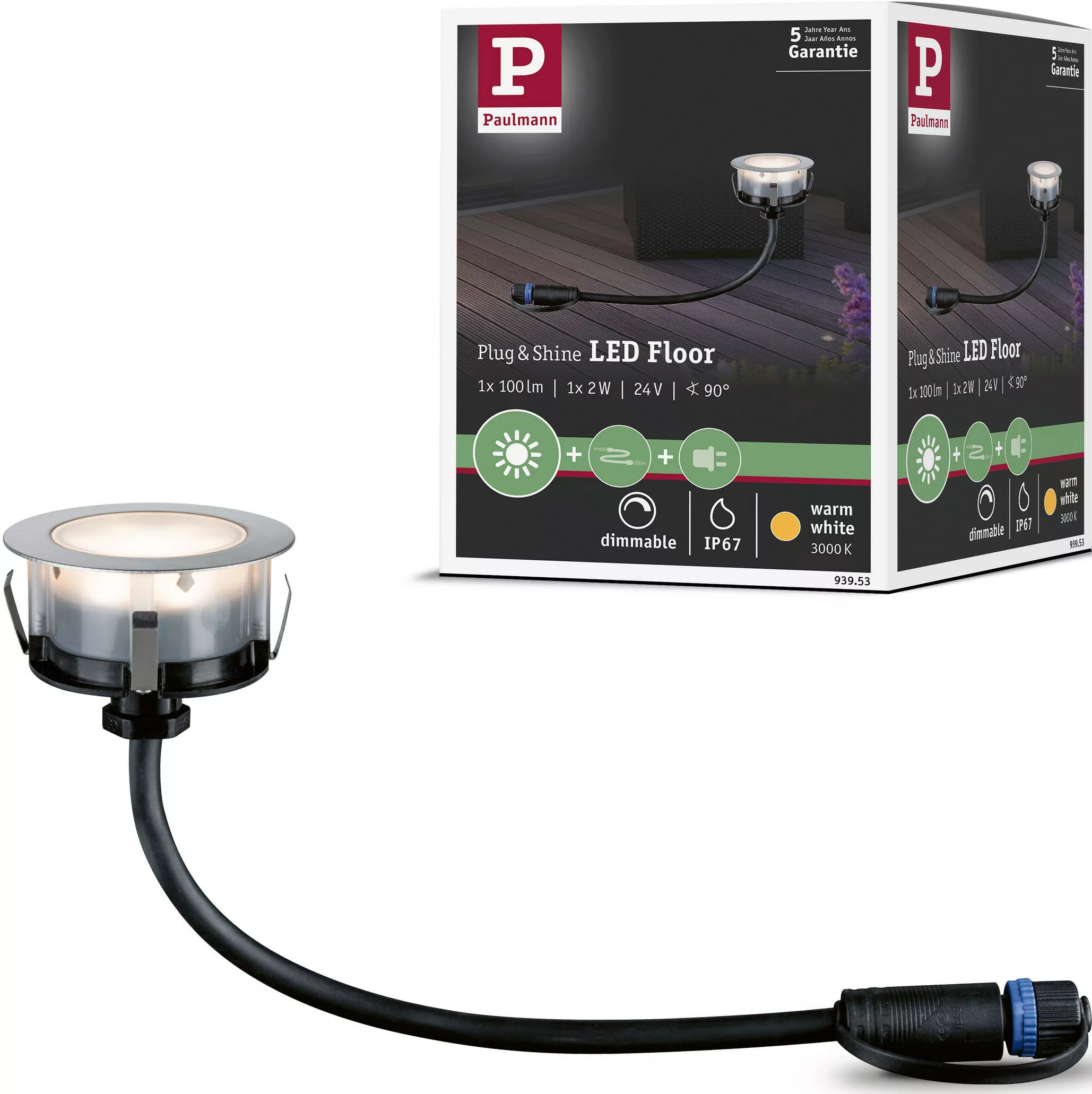 Paulmann Plug & Shine Einbaulampe Floor Eco 3.000K günstig online kaufen