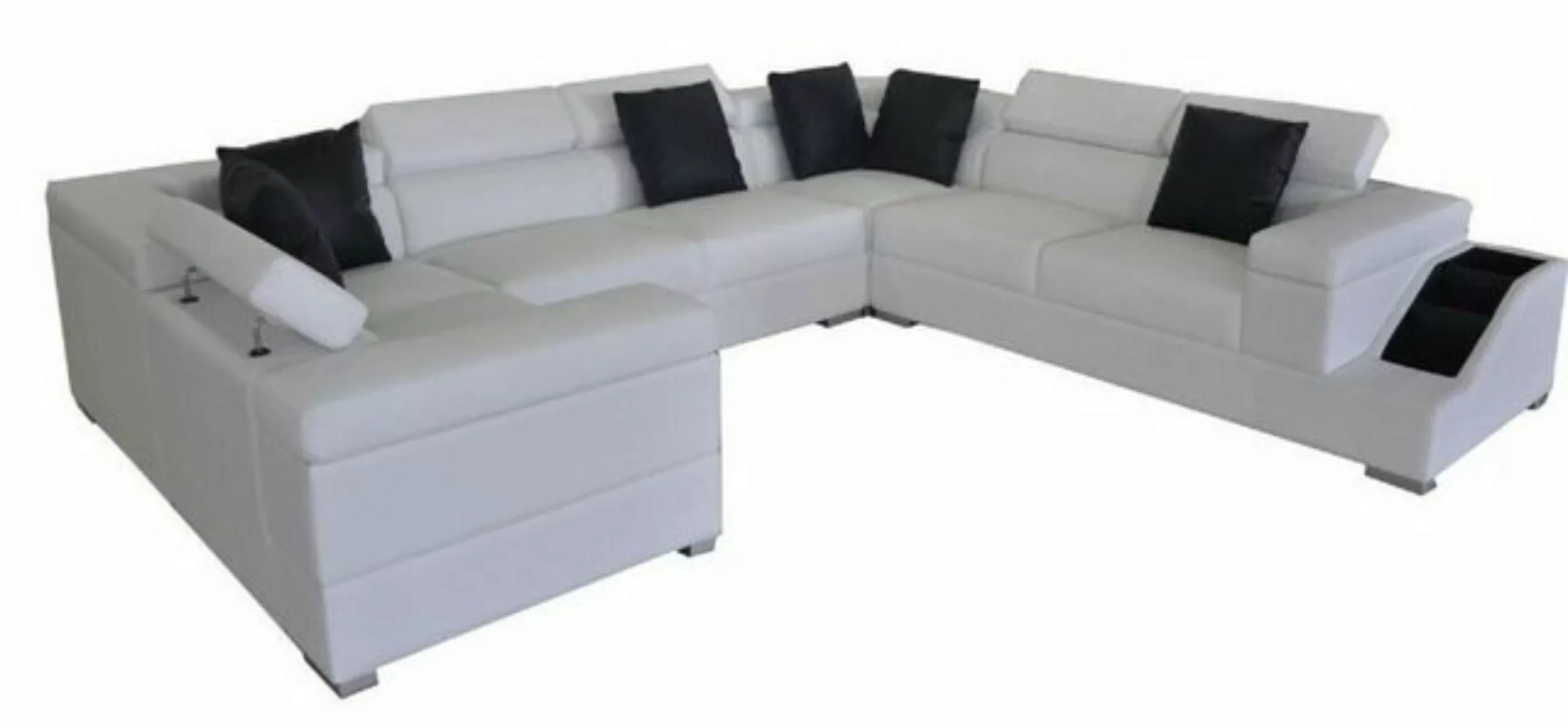 JVmoebel Ecksofa, Ledersofa Couch Wohnlandschaft Eck Design Modern Sofa U-F günstig online kaufen