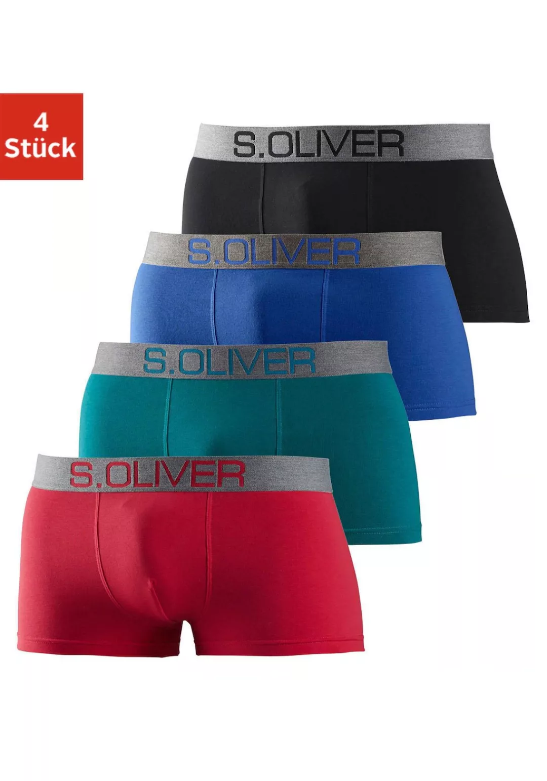 s.Oliver Boxer "Boxershorts für Herren", (Packung, 4 St.), in Hipster-Form günstig online kaufen