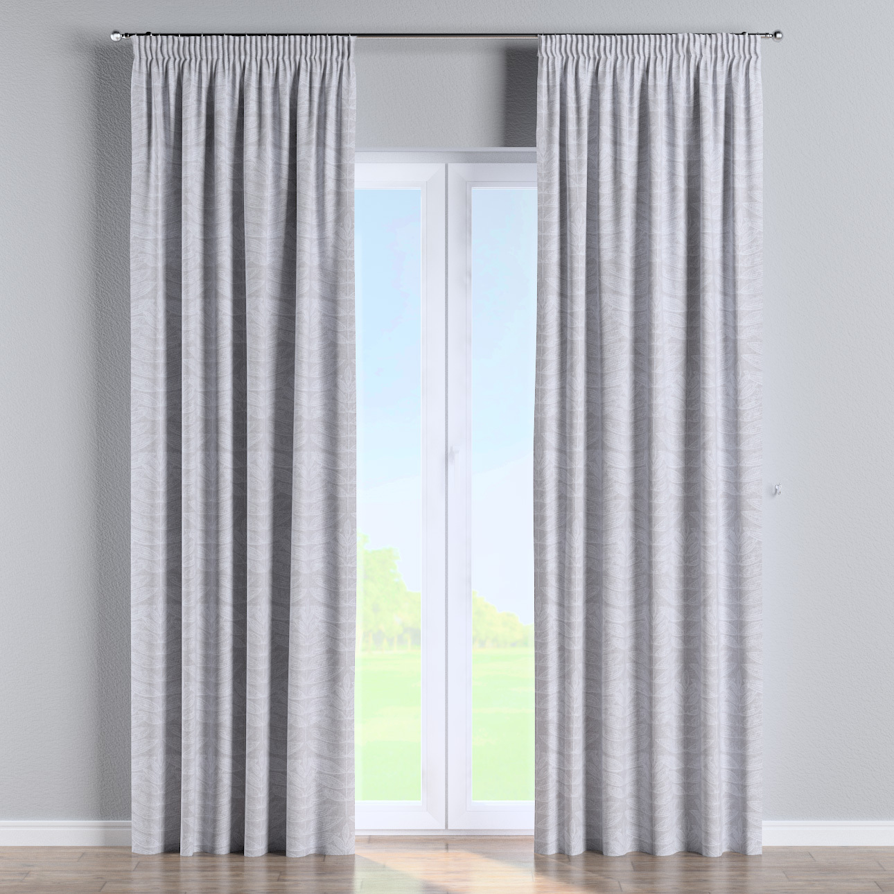 Vorhang mit Kräuselband, weiß-grau, Sunny (143-84) günstig online kaufen