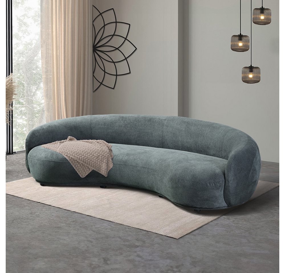 HOME DELUXE Sofa CASARA 258 x 72 x 128 cm, Webstoff Dunkelgrün I Modernes W günstig online kaufen