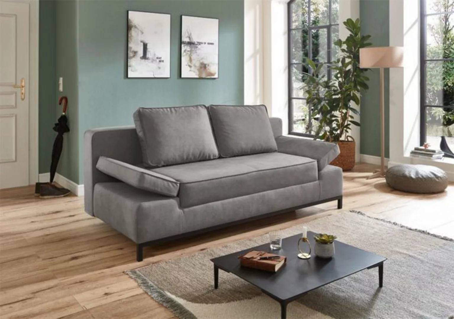 Matratzen Perfekt Schlafsofa Schlafsofa Riga, grau, mit Bettkasten, verstel günstig online kaufen