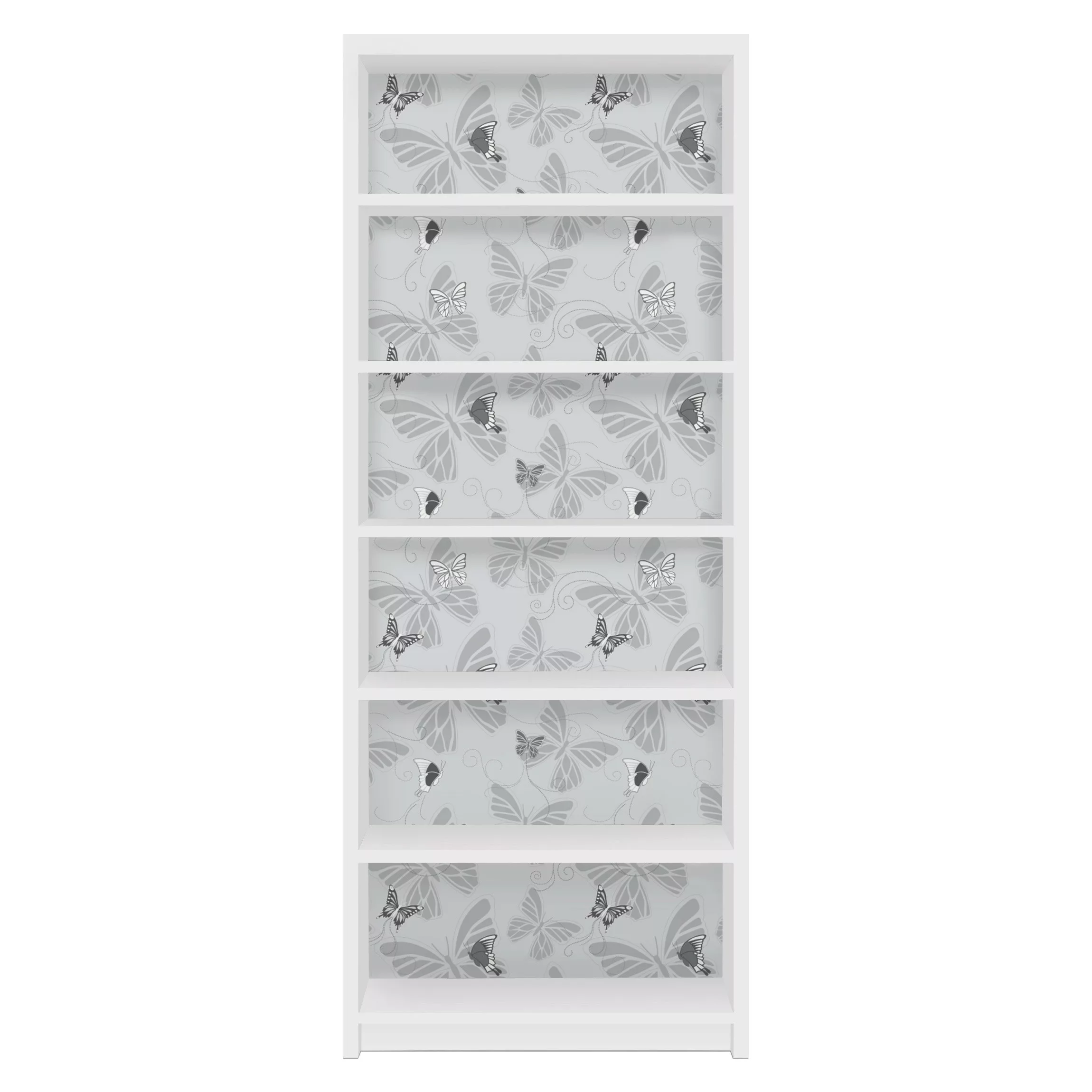 Möbelfolie für IKEA Billy Regal Schmetterlinge Monochrom günstig online kaufen